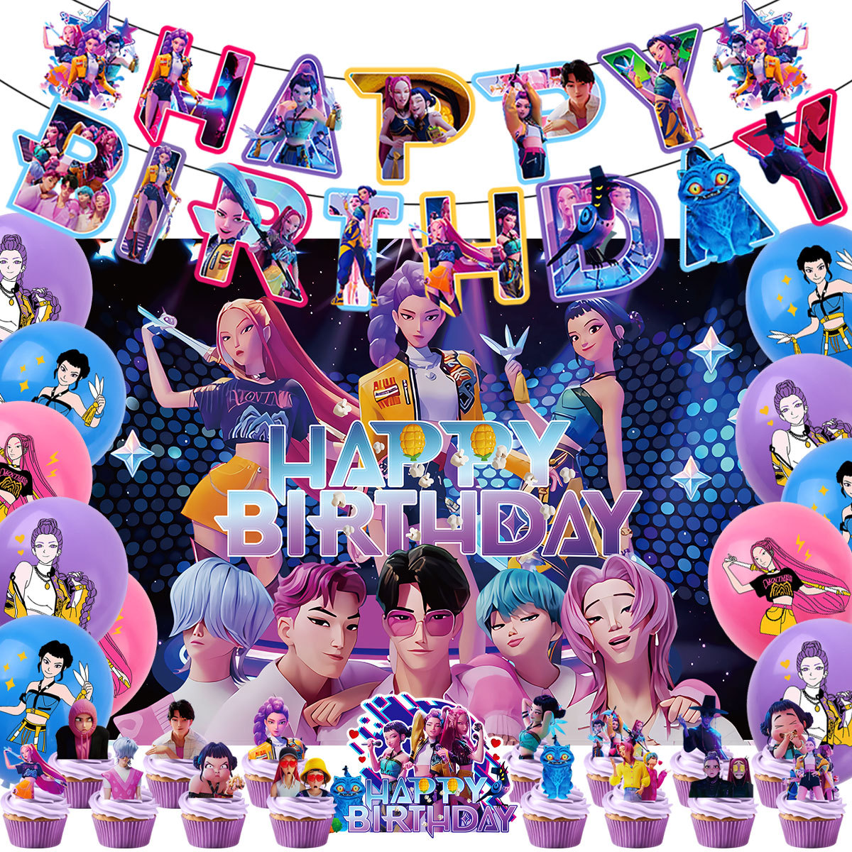 Kpop Disco Music Balloon Arch  - Balloon Arch Kit avaliação e preço