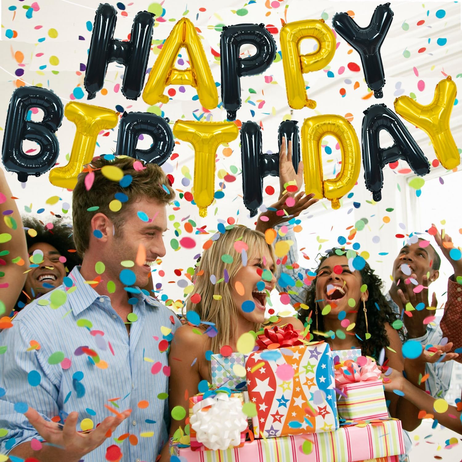 Black Gold Happy Birthday Deco - Balloon Arch Kit avaliação e preço