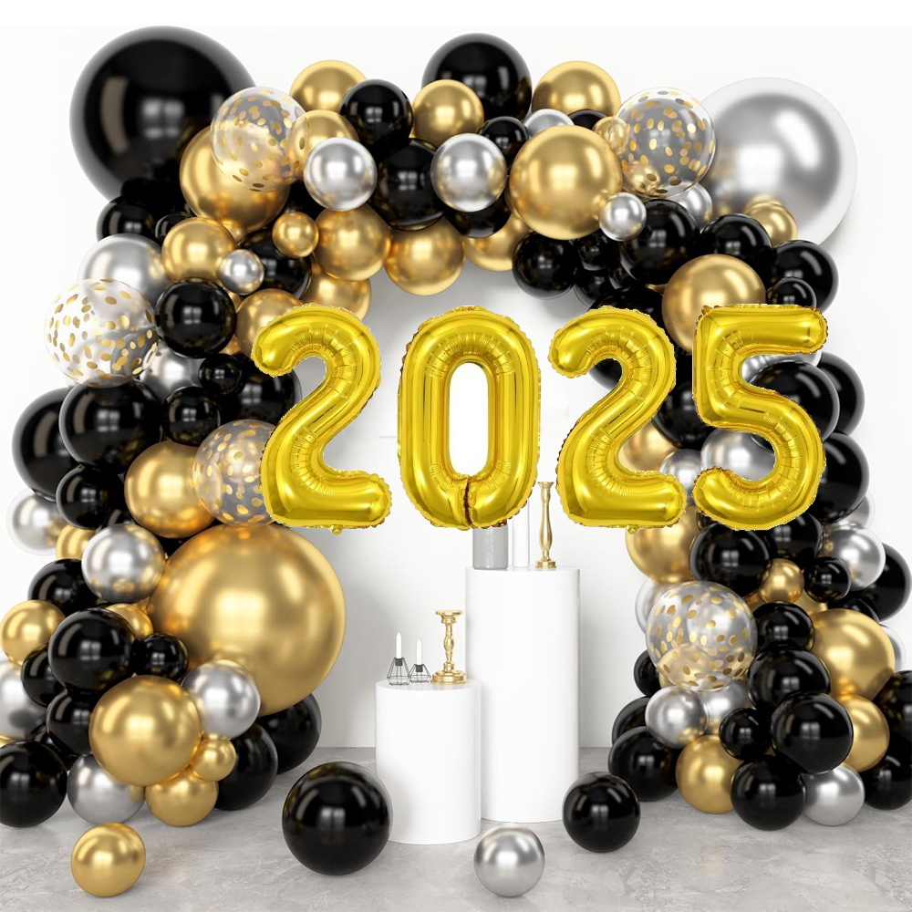 Black Gold Happy Birthday Deco - Balloon Arch Kit avaliação e preço