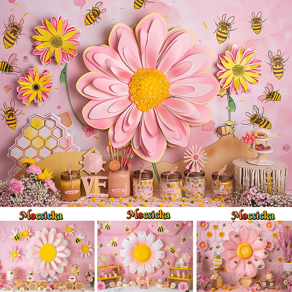 Mocsicka Sweet Daisy Girl Birt - Dessert Table Backdrop avaliação e preço