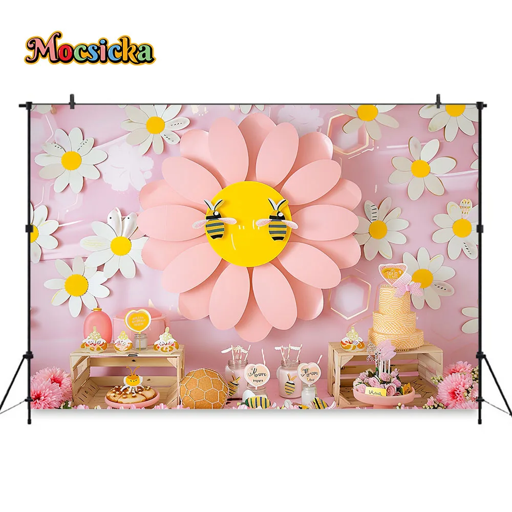 Mocsicka Sweet Daisy Girl Birt - Dessert Table Backdrop avaliação e preço