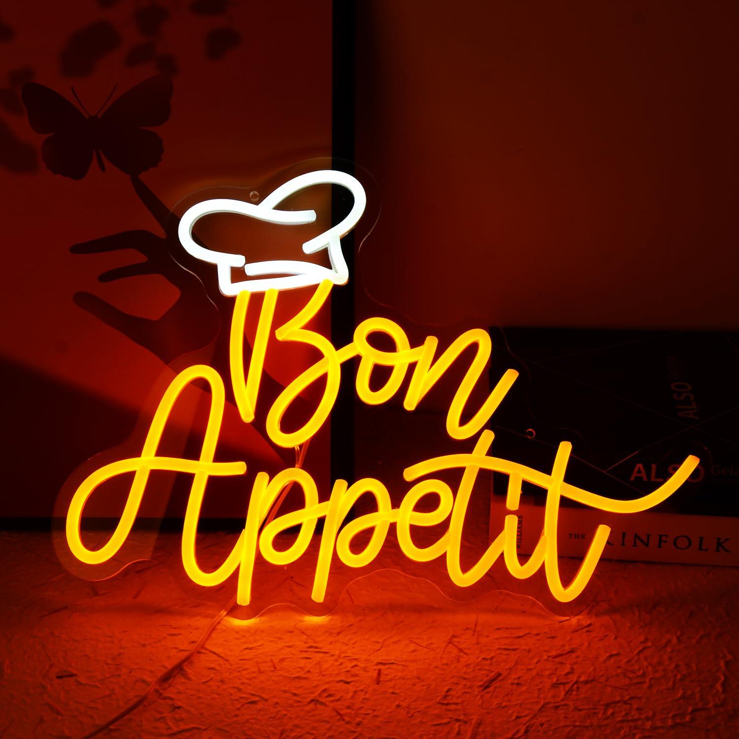 Bon Appetit Chef Hat Neon Sign - Neon Sign Party avaliação e preço