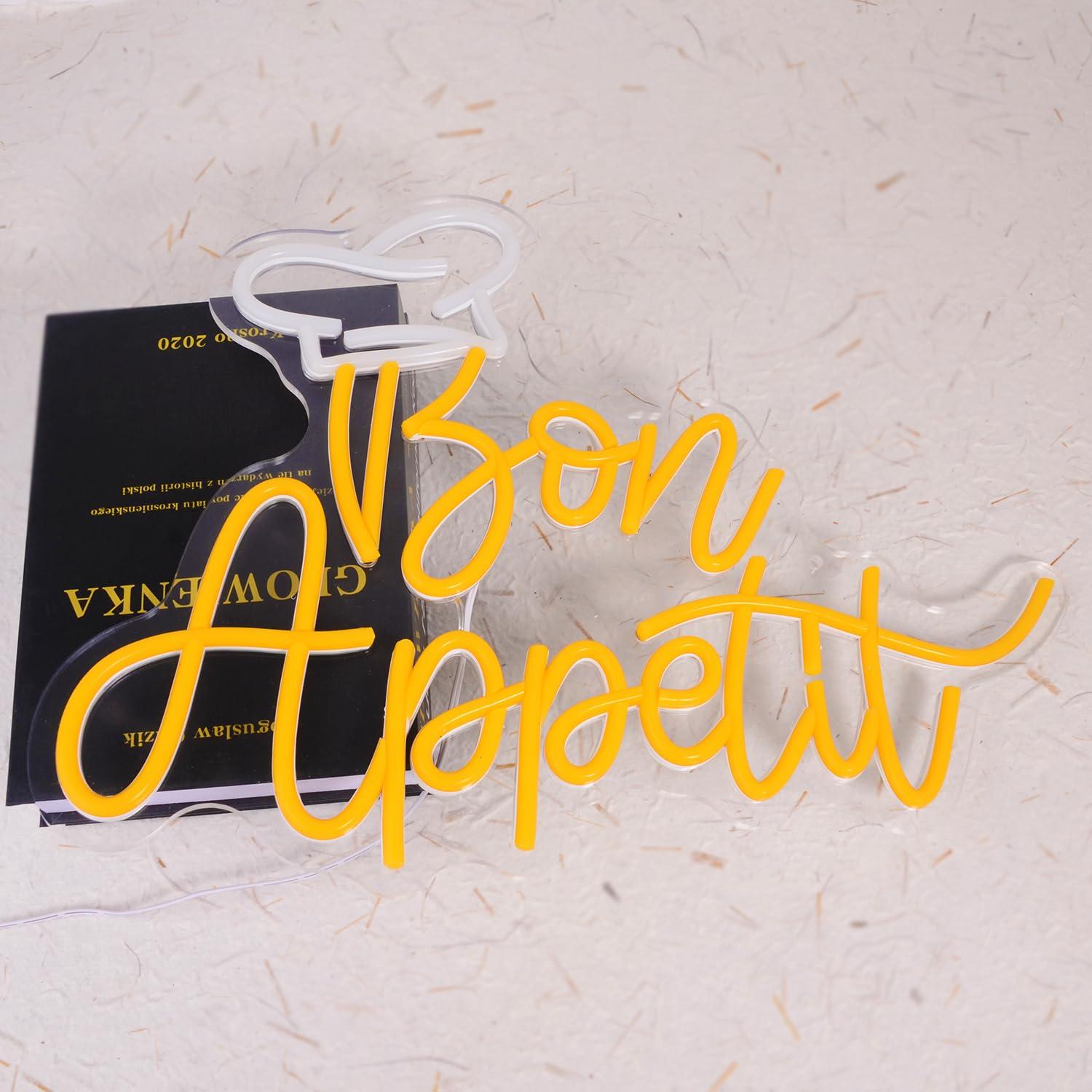 Bon Appetit Chef Hat Neon Sign - Neon Sign Party avaliação e preço