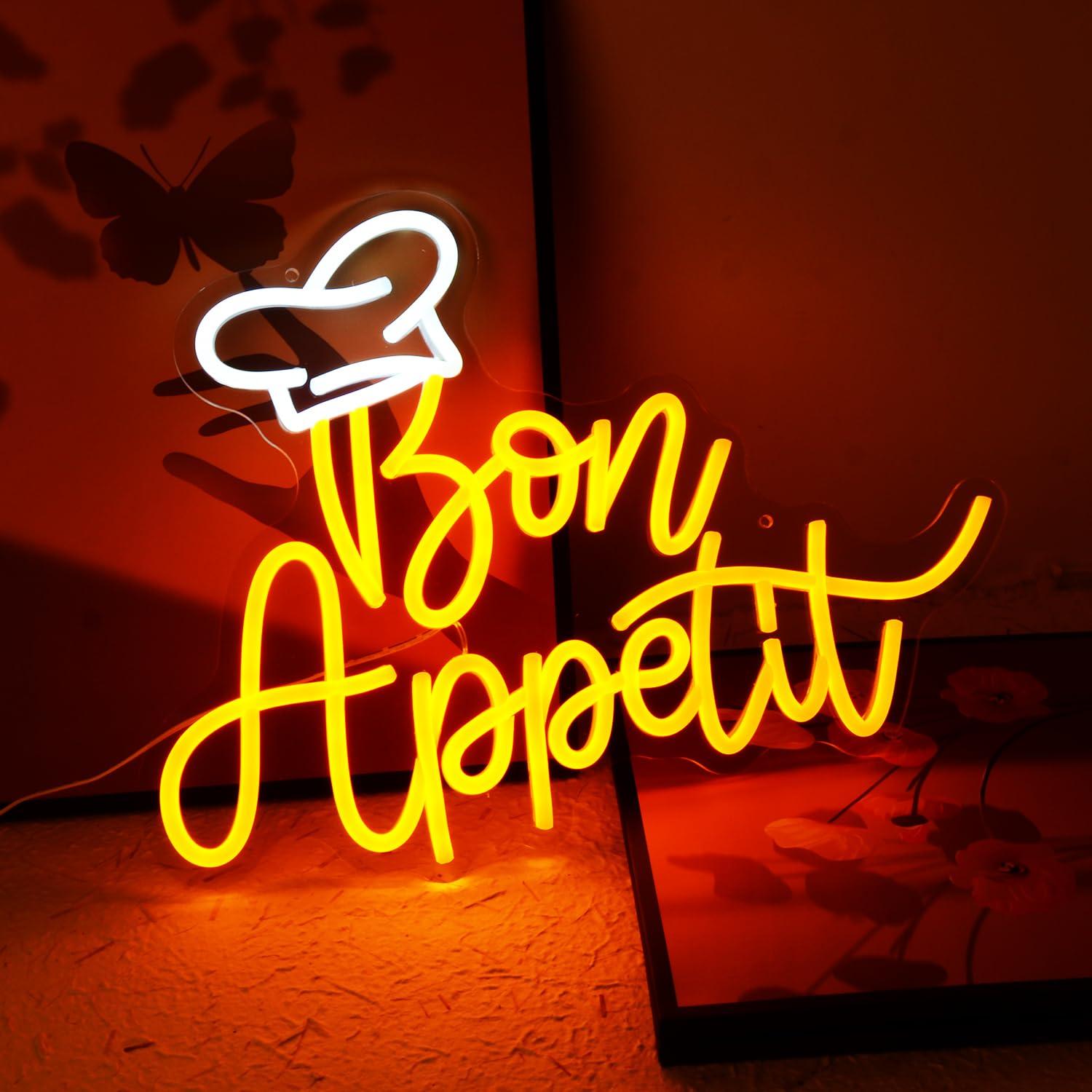 Bon Appetit Chef Hat Neon Sign - Neon Sign Party avaliação e preço