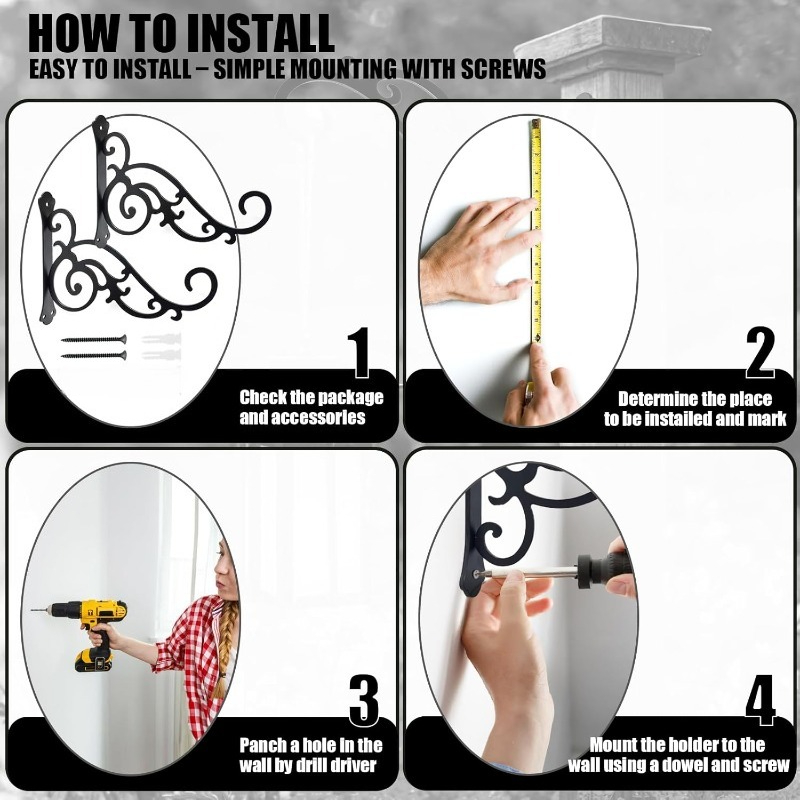 1PC Wall Mounted Bracket Iron  - Flower Wall Panel avaliação e preço
