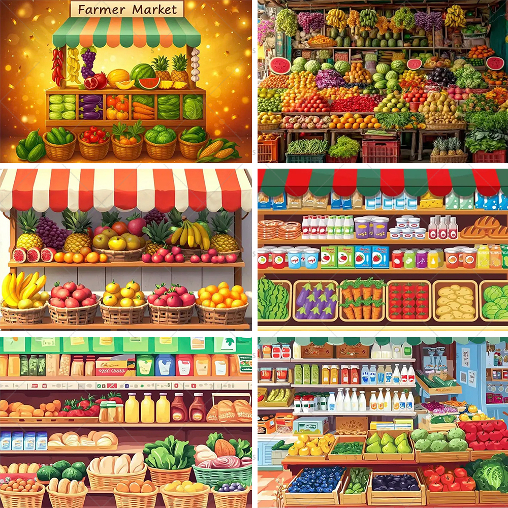Colorful Supermarket Shelf Bac - Party Event Supply Store avaliação e preço