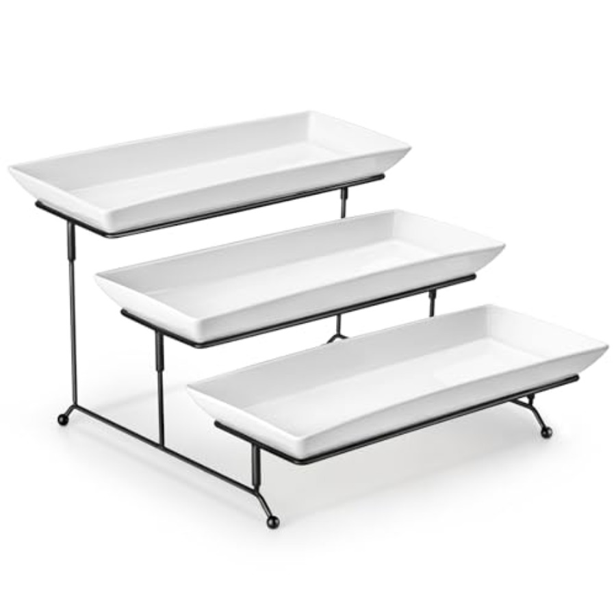3 Tier Serving Tray Porcelain  - Cupcake Stand Tier avaliação e preço