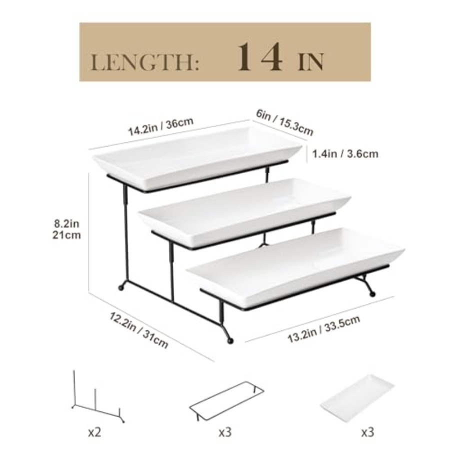 3 Tier Serving Tray Porcelain  - Cupcake Stand Tier avaliação e preço