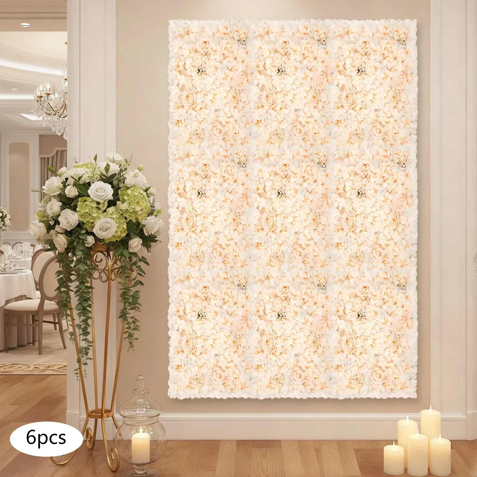 6 PCS 60*40cm Artificial Flowe - Flower Wall Panel avaliação e preço