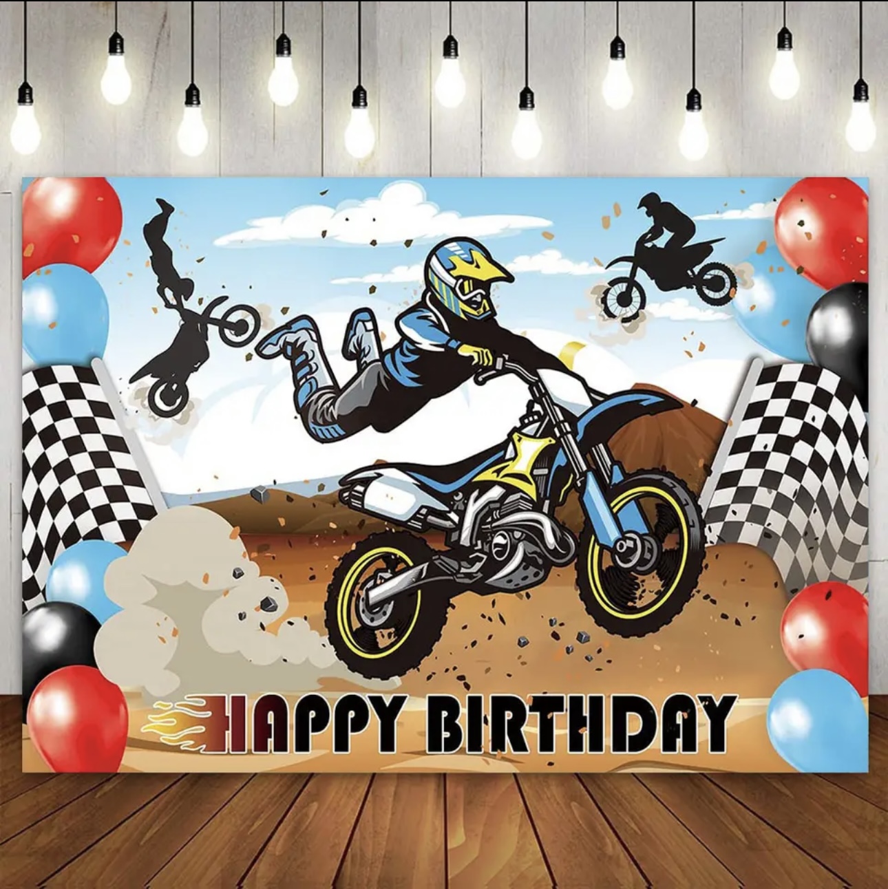 Motocross Racing Theme Backdro - Dessert Table Backdrop avaliação e preço