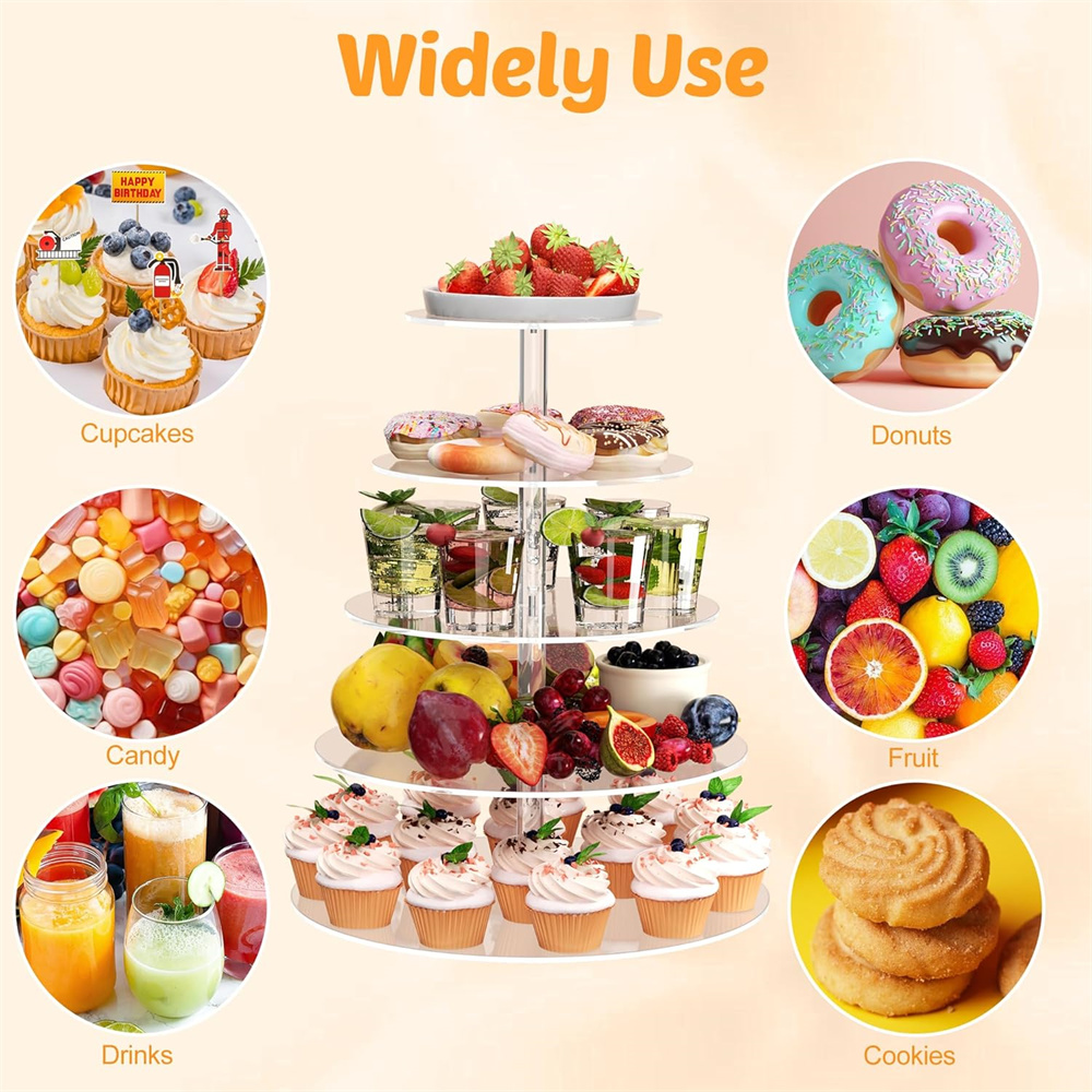 1pack 3/4/5 Tier Acrylic Round - Cupcake Stand Tier avaliação e preço