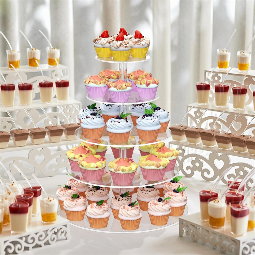 1pack 3/4/5 Tier Acrylic Round - Cupcake Stand Tier avaliação e preço