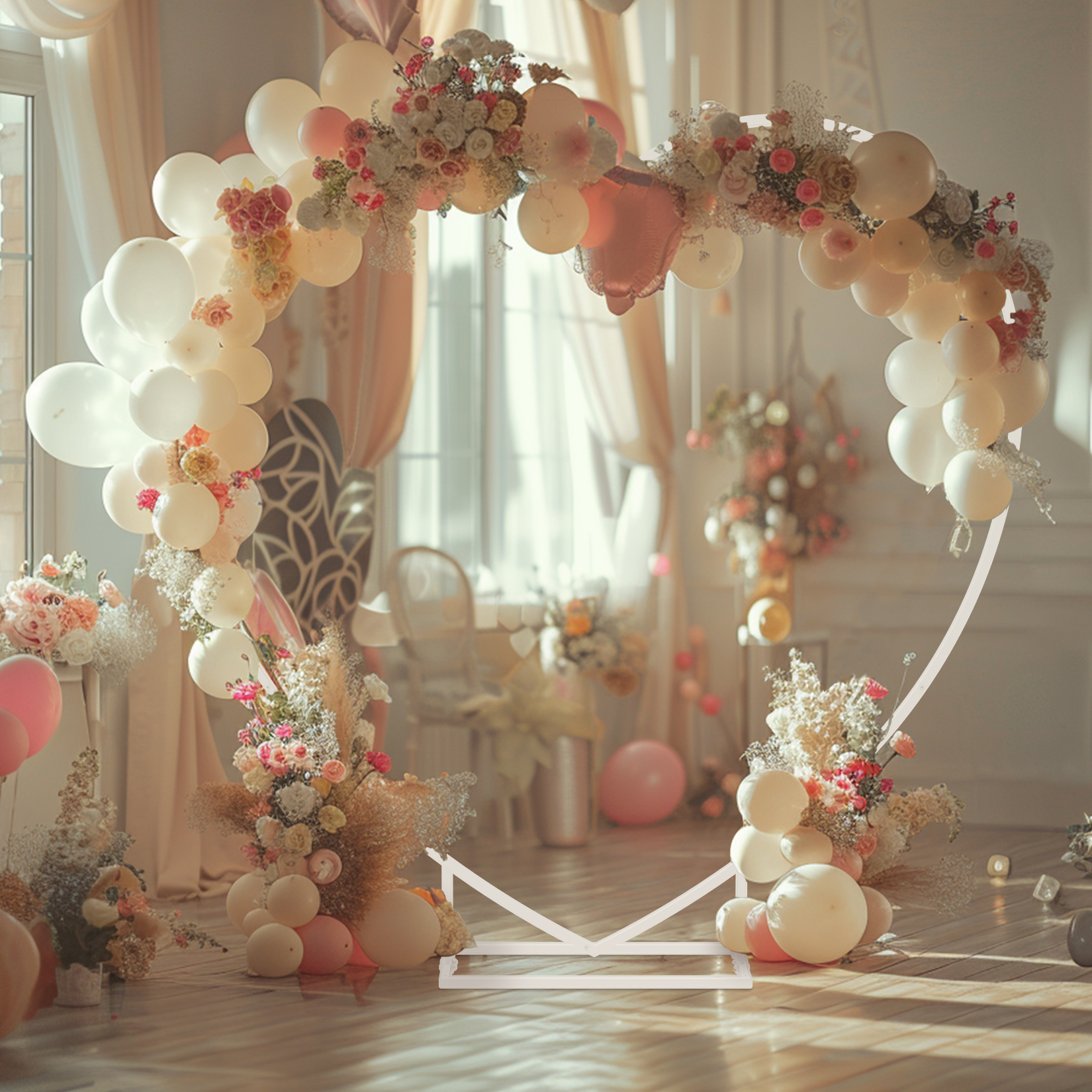 Heart Shaped White Metal Ballo - Balloon Arch Kit avaliação e preço