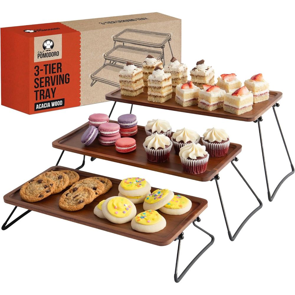 3 Tiered Serving Trays & Platt - Cupcake Stand Tier avaliação e preço