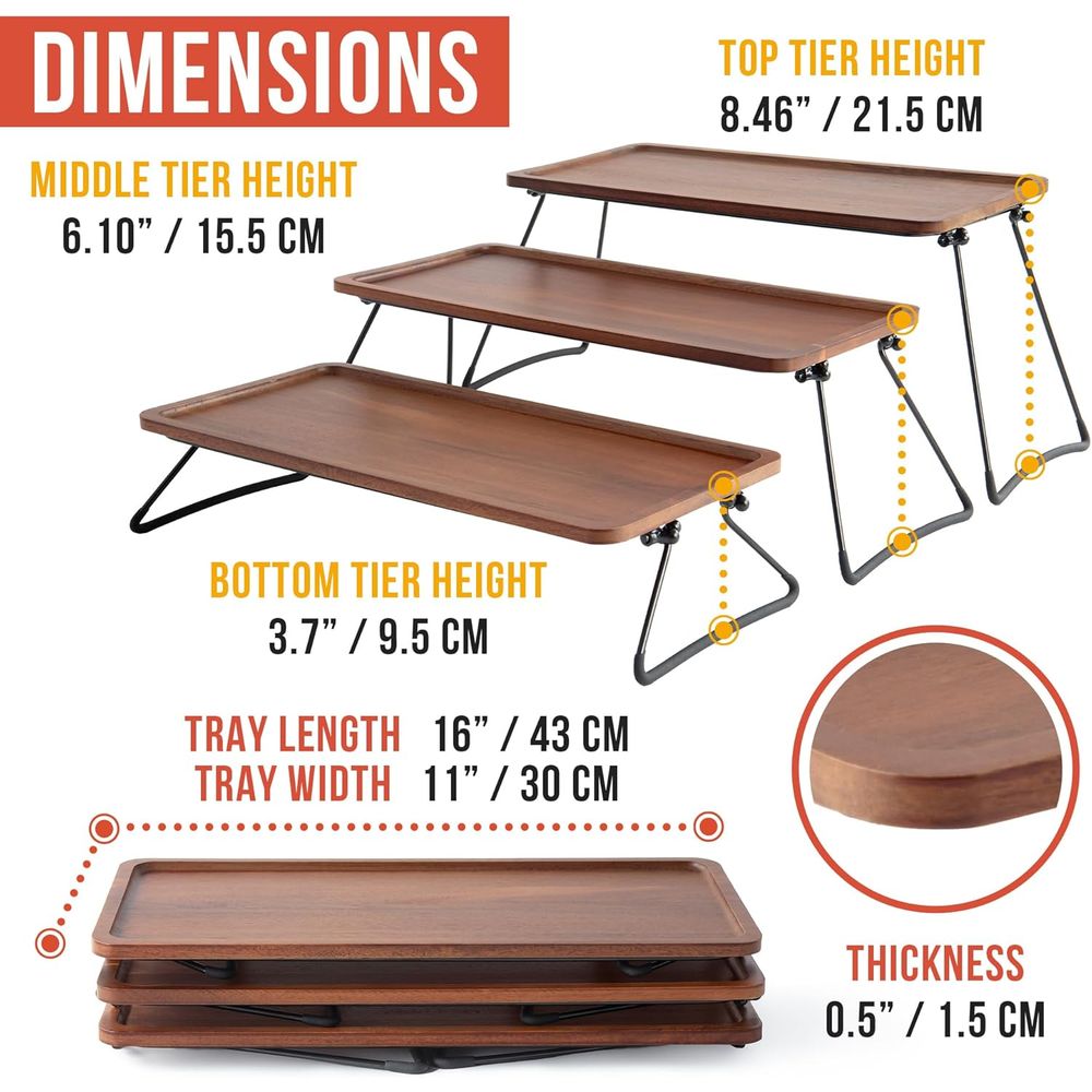 3 Tiered Serving Trays & Platt - Cupcake Stand Tier avaliação e preço