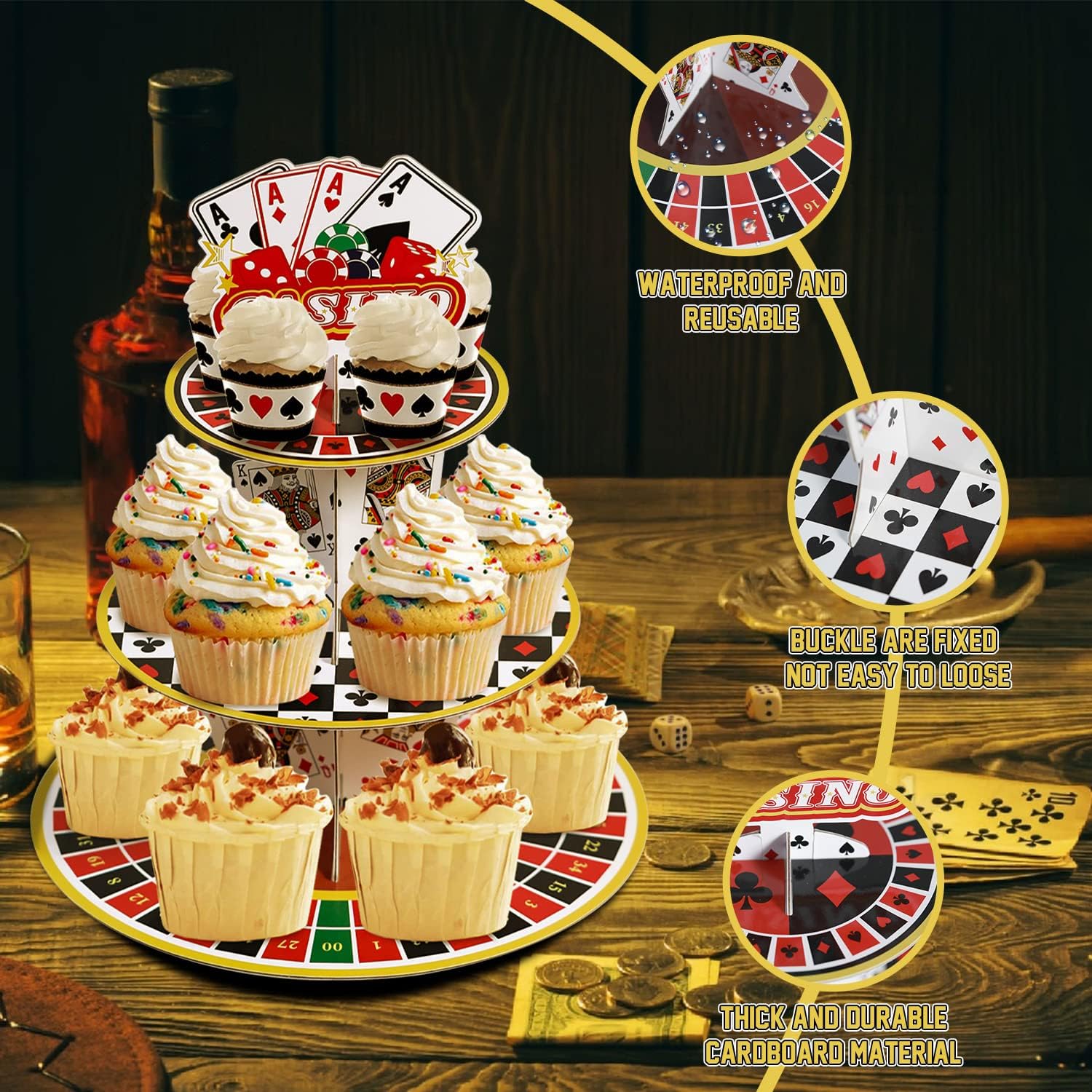 Casino Cupcake Stand 3 Tier fo - Cupcake Stand Tier avaliação e preço