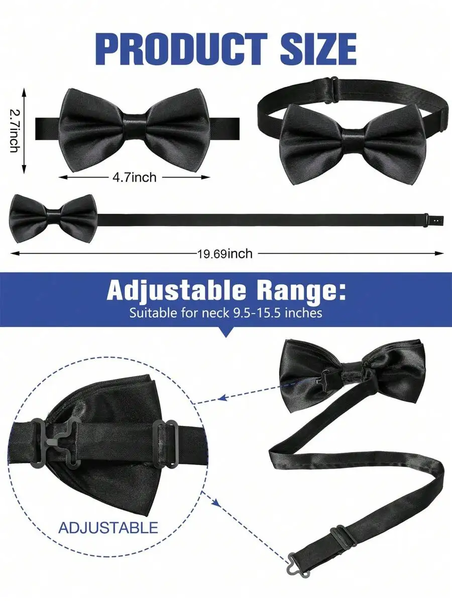Mens Solid Color Satin Pre-Tie - Event & Party Supply avaliação e preço