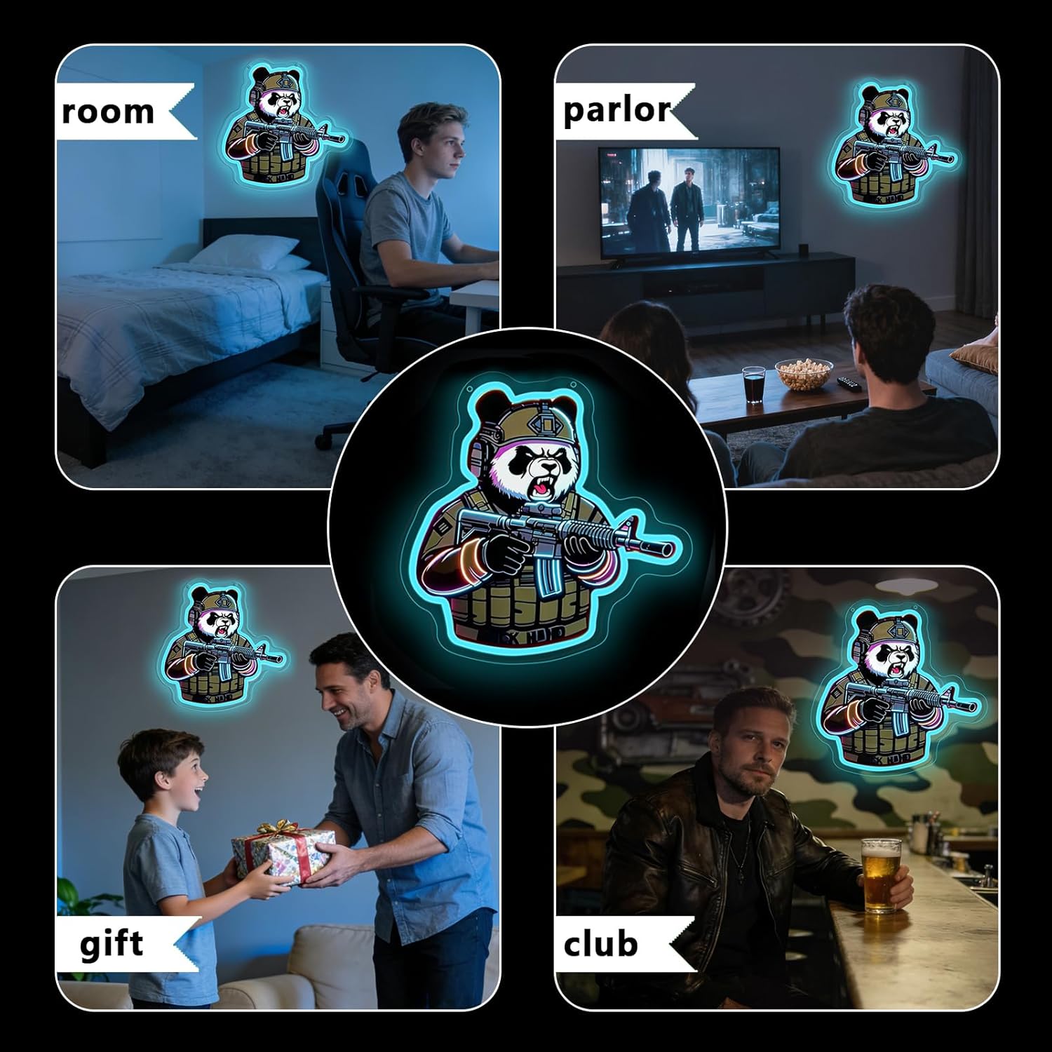 Tactical Panda Neon Sign USB P - Neon Sign Party avaliação e preço