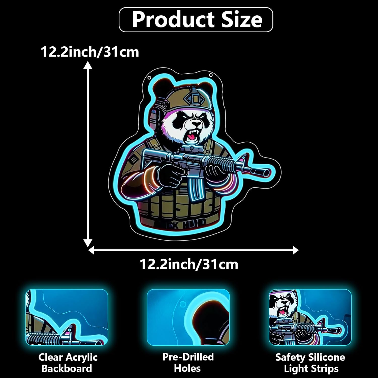 Tactical Panda Neon Sign USB P - Neon Sign Party avaliação e preço