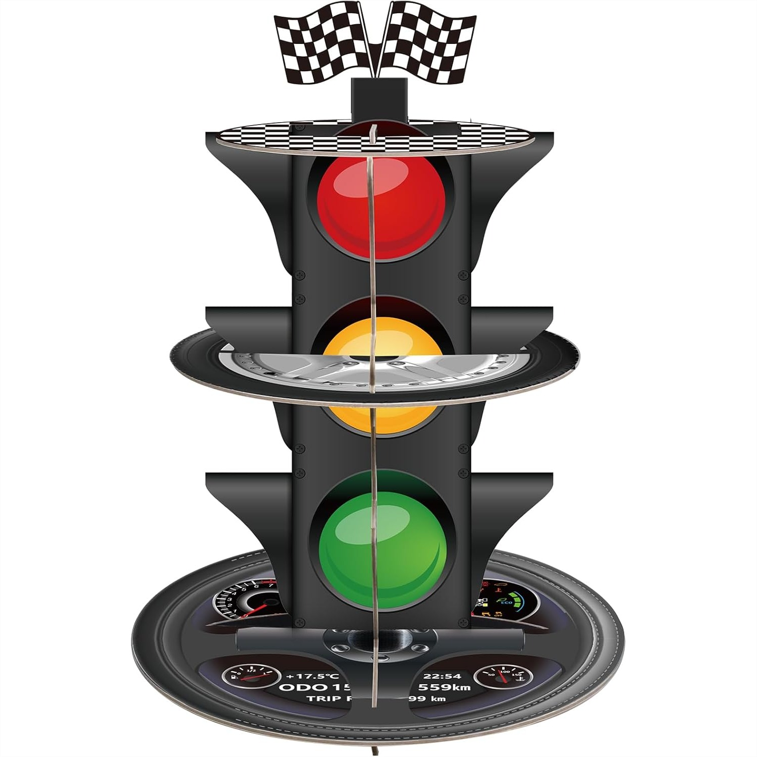 3-Tier Race Car Cupcake Stand, - Cupcake Stand Tier avaliação e preço