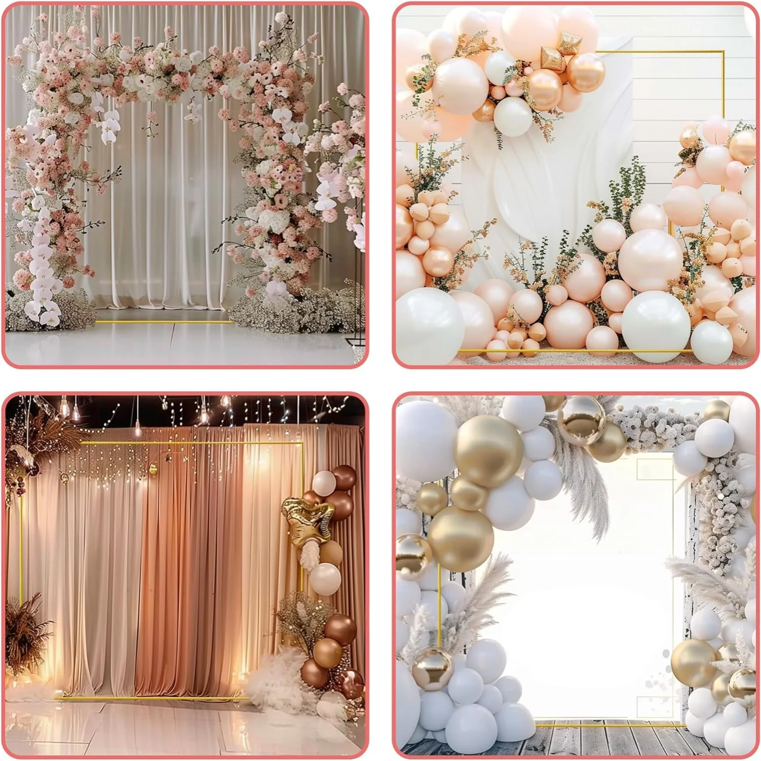 Gold Wedding Arches Square Bac - Balloon Arch Kit avaliação e preço