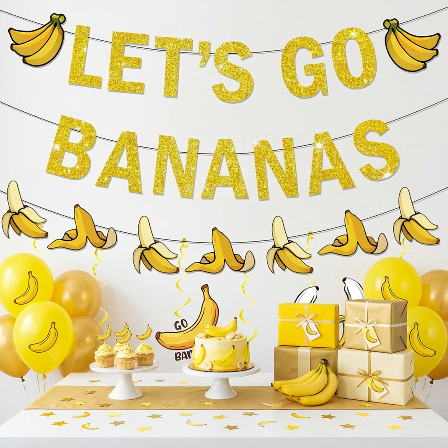 1Set Yellow Bananas Birthday B - Let'S Party Event Supply avaliação e preço